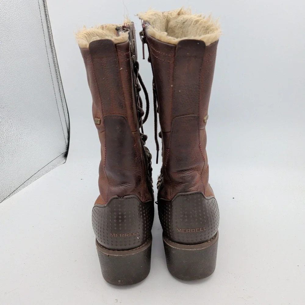 Merrell Chateau Tall J45848 Womens 9 Brown Waterproof Insulated Winter Boots